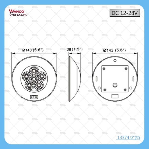 תאורת לד לפנים קרוואן  12 28 וולט