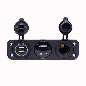 שקע מצית+ USB+מד מתח 1