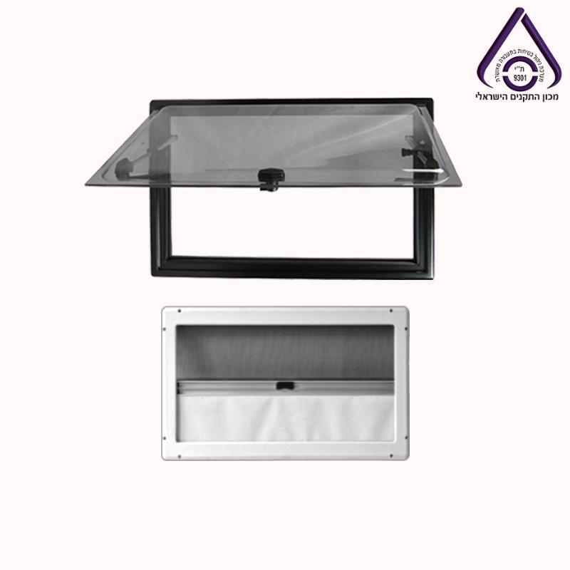 חלון לקרוואן פסיעות פינות ישרות 70x40 1