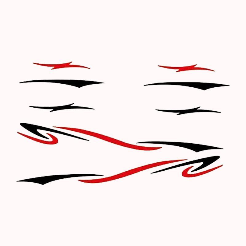 מדבקת גלים שחור אדום 1